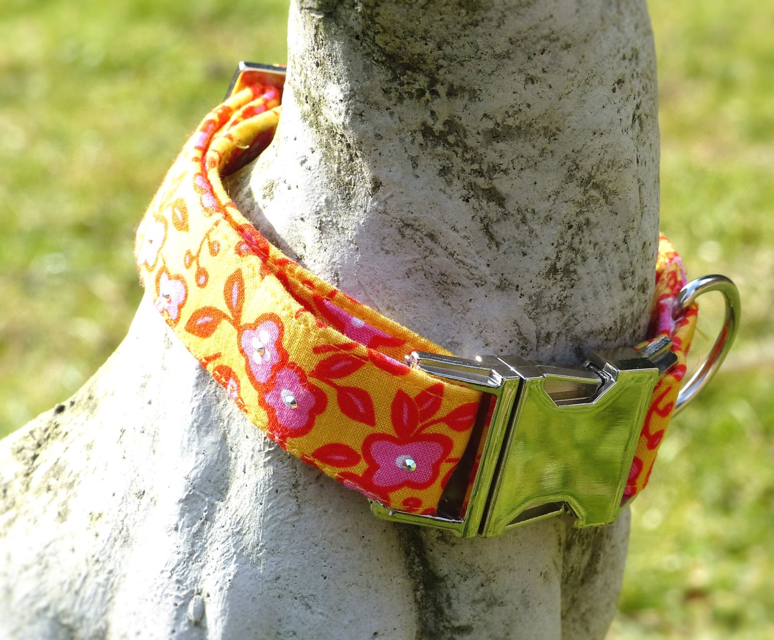 Girls Dog Collardog Collar With Flowers Dog Collar Etsy