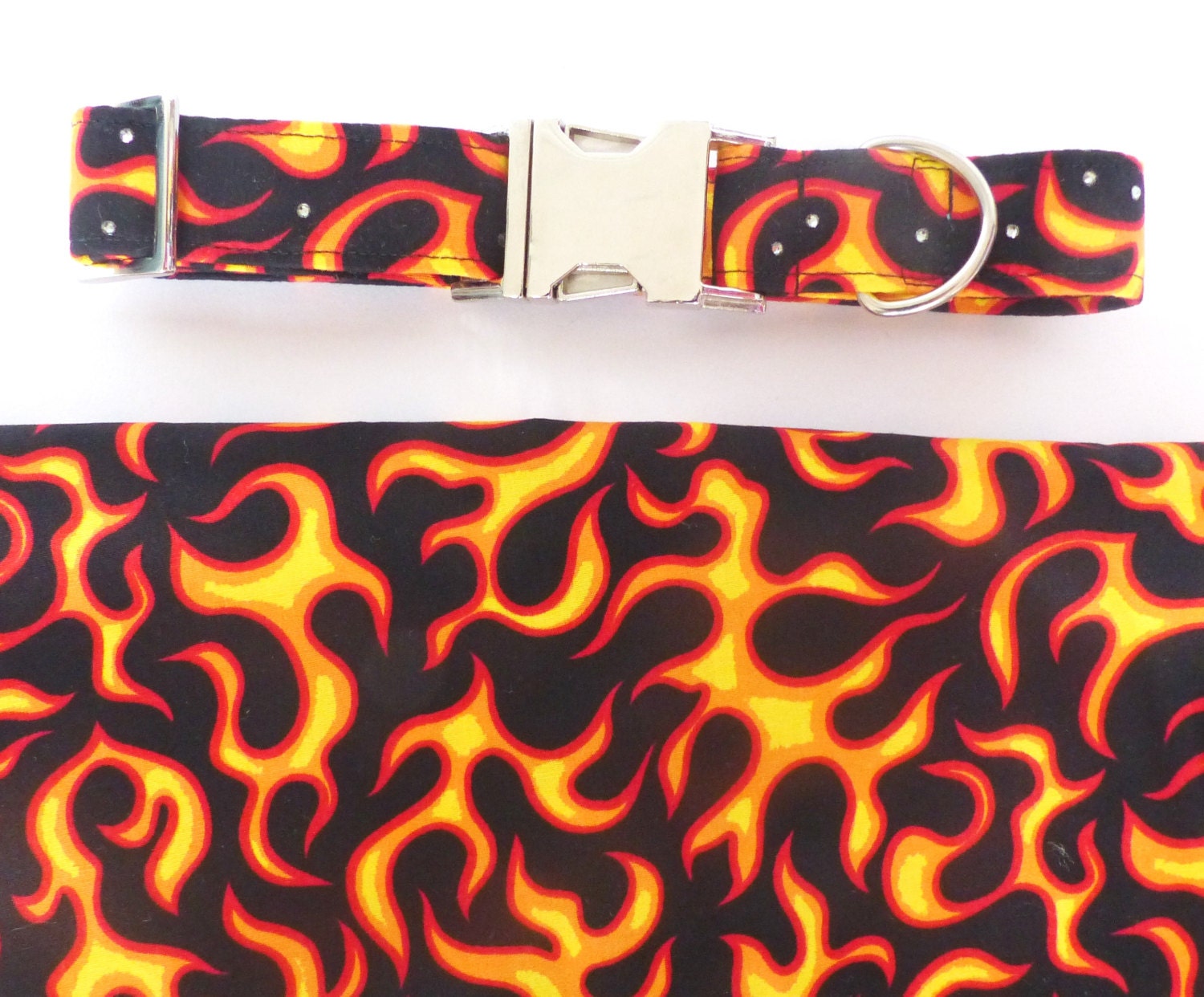 Flame Dog Collar Dog Collar 1 Inch Wide Made In Uk Etsy 日本