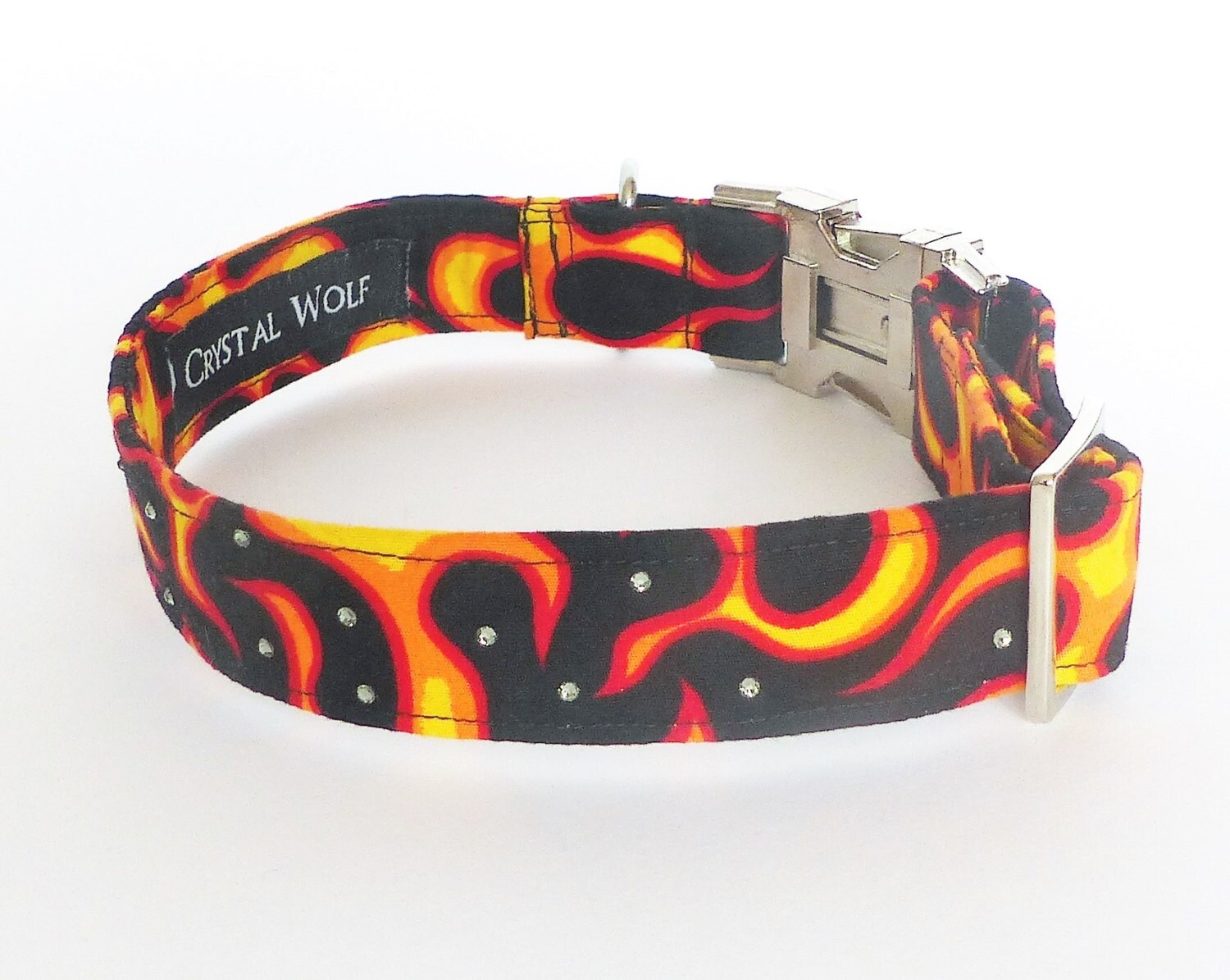 Flame Dog Collar Dog Collar 1 Inch Wide Made in Uk Etsy UK