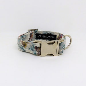Vintage Floral collar, Floral Collar, Pretty Collar, 1 Inch Wide Collar, Swarovski crystal elements, Dog Collar Uk, Adjustable Dog collar