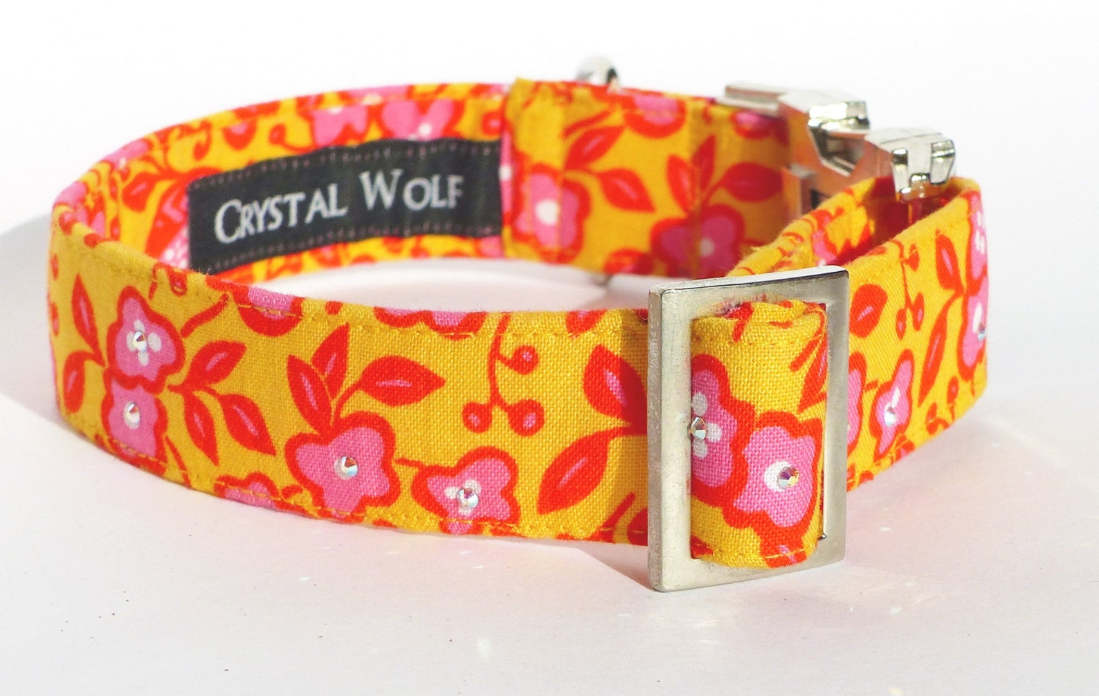 Girls Dog Collardog Collar With Flowers Dog Collar Etsy