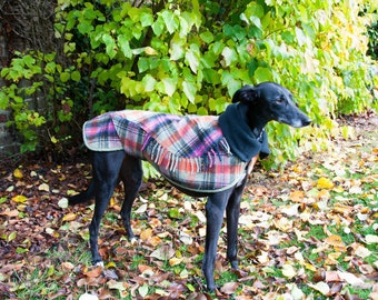 Dog winter coat, Whippet Coat, Wool Blanket Coat,Dog Coat, Scottish Tartan, Custom Made, Polar Fleece Lined Coat, Small Lurcher/Whippet,