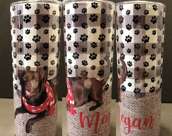 Personalized Pet Photo Tumbler – Stainless Steel, Custom Dog or Cat