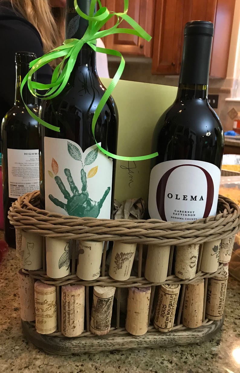 Two Tier Wine Cork Basket Etsy