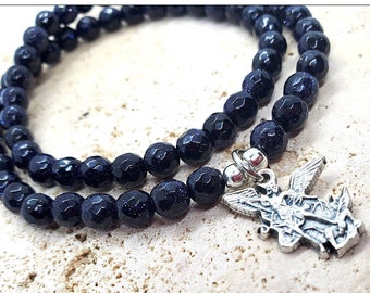 Bracelet Archange Michel, Bracelet Saint Michel Double Wrap Charm Bracelet, Cadeaux Catholiques, Bijoux Catholiques, Bracelet Unisexe, Cadeaux baptême