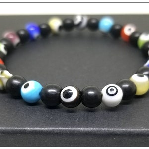 Bracelet de charme d'oeil maléfique de 6mm, bijoux de oeil maléfique de protection, bracelet de Nazar, bijoux spirituels turcs de Evileye, cadeau pour lui, cadeau pour elle image 2