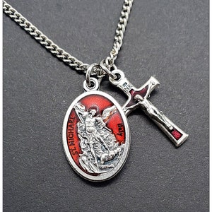 St. Michael Necklace, Saint Michael Necklace, Police Military Gift for Him or Her, Unisex, Archangel Michael Necklace, Catholic