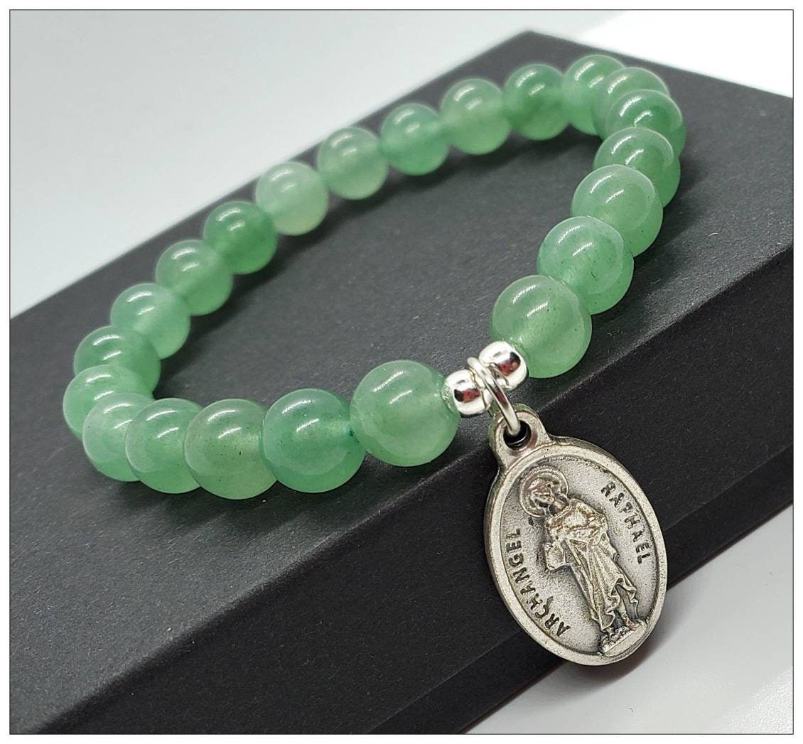 Archangel Raphael Healing Bracelet. Catholic Charm Bracelet. Etsy