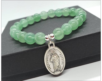 Aventurine Archangel Raphael Bracelet: Catholic Healing Charm