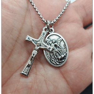 Choose Your Saint Charm Necklace, Silver Catholic Saint Pendant Necklace, Religious Gifts For Him/Her, Catholic Jewelry, St. Jude, Philomena