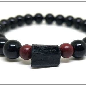 AAA Genuine Black Tourmaline Bracelet, 8mm Protection Bracelet, Gemstone Bracelet Raw Tourmaline Gifts For Him