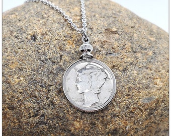Silver Dime Necklace - Etsy