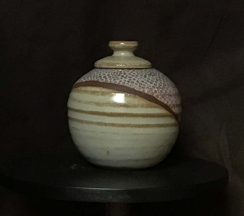 M-XXX Tiny Handmade Stoneware Lid Jar- -small hand made covered pot-small hand made rustic lid jar-little lid jar