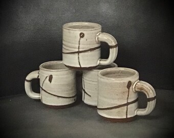 Handmade Alabaster Demi-tasse Set   4 piece set      2 1/2 inches wide by 3 inches tall