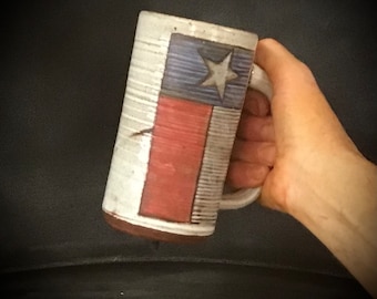 the Texas Pint   new from Bruen Pottery- this sturdy handmade Stein holds 18 ounces lead-free and dishwasher safe