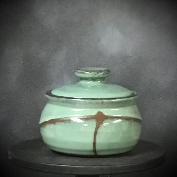 Copper Green Rustic Handmade Sugar Bowl