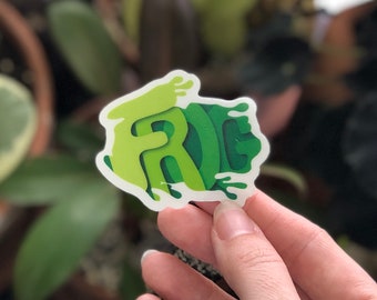 Pegatina de rana divertida