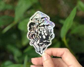 Pegatina de hongos brillantes