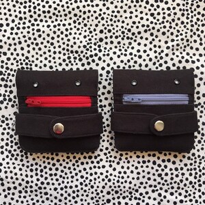 Hug Monster Wallet, Kawaii Coin purse, Handmade Bi fold Wallet, silkscreen print, Black