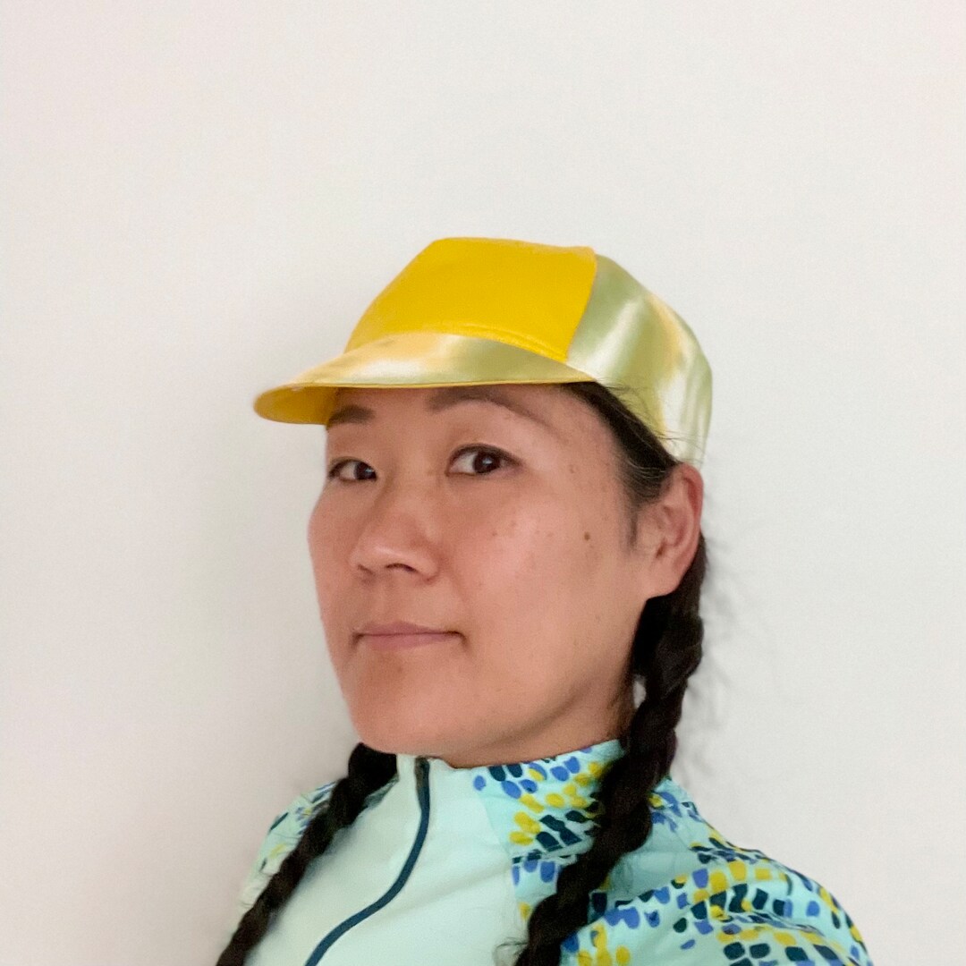 Tie Dye Cotton Cycling Cap, Tortoise and Hare Cycling Cap, Handmade Four Panel Bike Cap