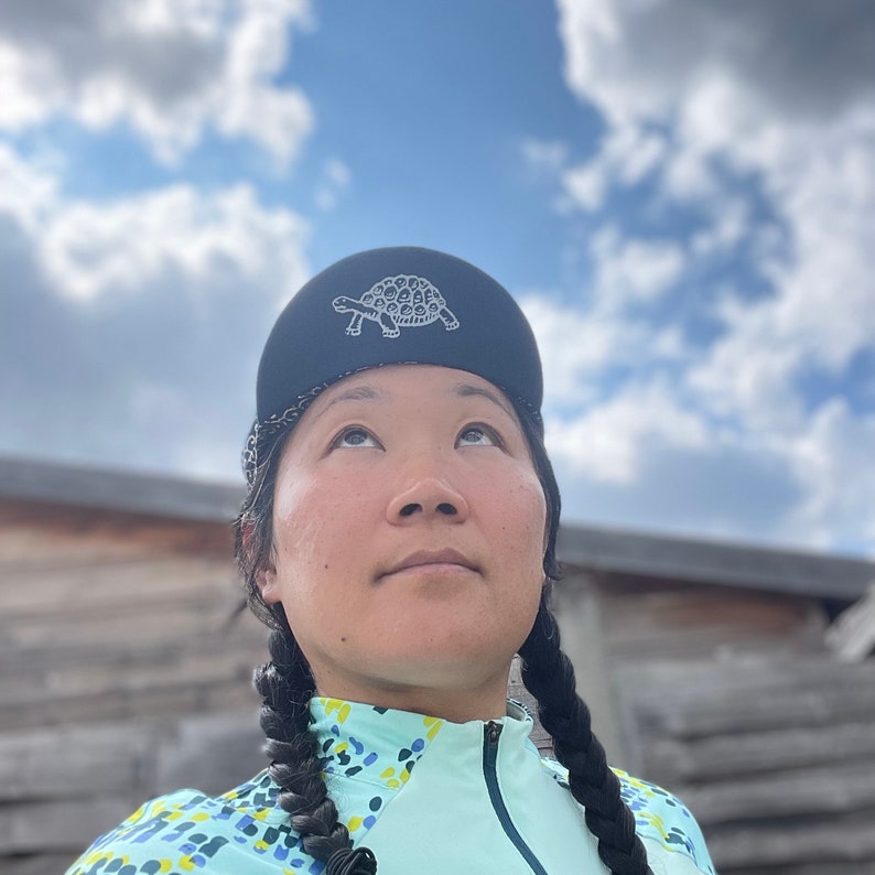 Handgjord Karakusa bomullscykelkeps: Sköldpadda- och haremönster bild 4