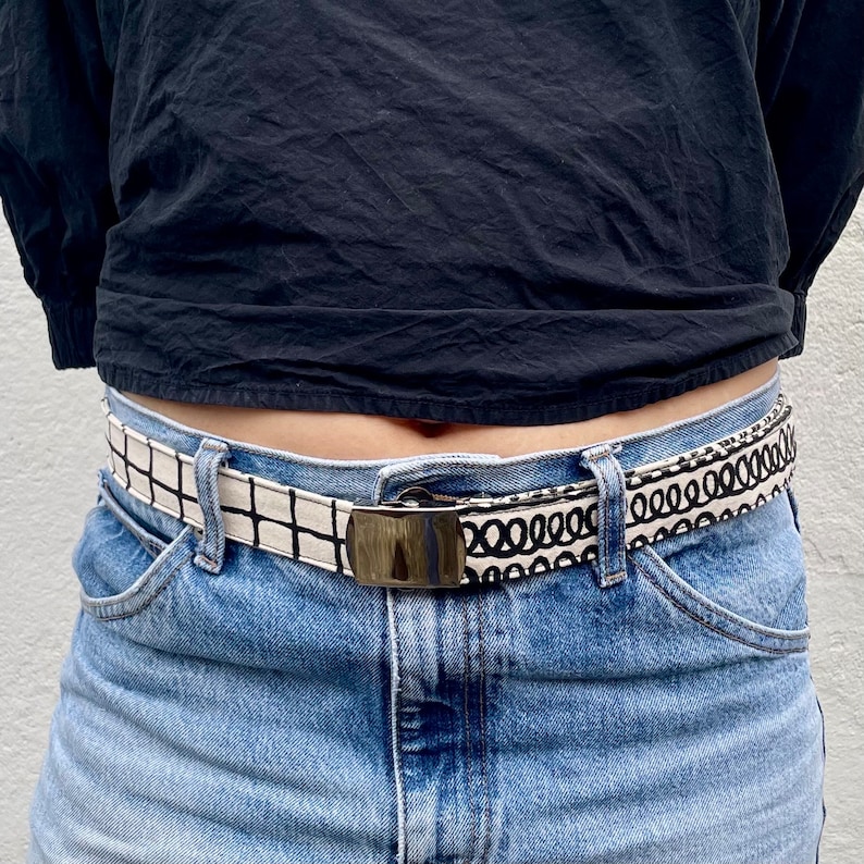 Cotton Canvas Belt, Off Cuts Belt, Hand Printed Cotton Canvas Belt, Zero Waste Sustainable Fashion image 4