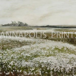 Spring Meadow Painting Vintage Landscape Print Country Field Printable Art P13 image 3