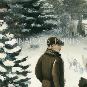 Country Christmas Vintage Painting Holiday Decor Winter Rustic Wall Art PRINTABLE Digital P6 image 5