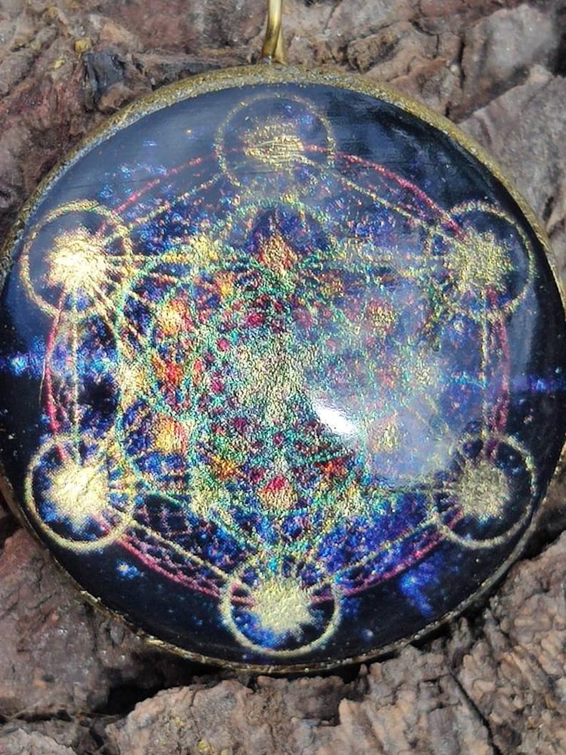 Metatron cube orgone device tesla double copper coil 24k gold leaf multiple gemstones reiky image 3