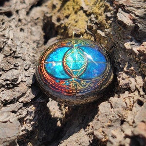 Chalice Well Avalon Vesica Piscis Orgonite Holographic special effect please watch video on description Lightworker deluxe handmade image 5