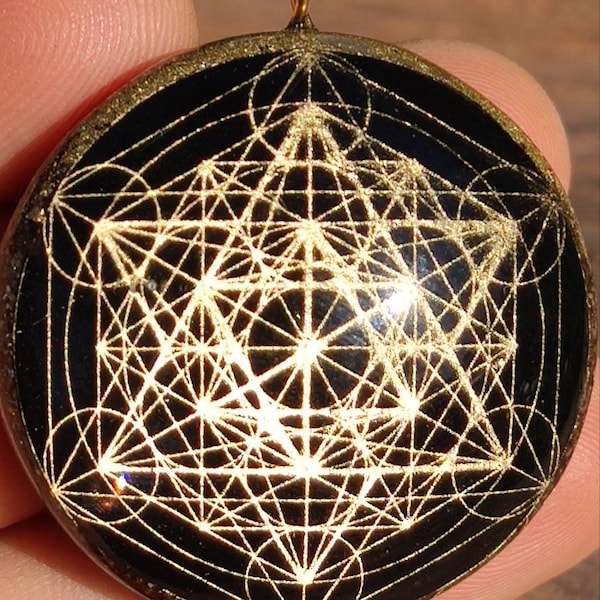 Metatron Cube Orgonite - Tesla coil - holographic visual effect (watch video on description) - archangel Metatron Activation - gemstones