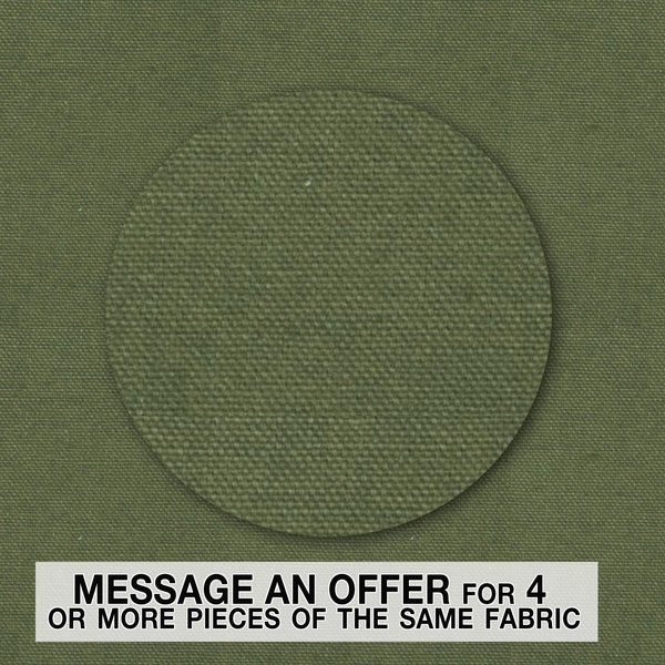 rem: Canvas Duck Cloth 10oz Remnant 100% Cotton - Olive/Army Green