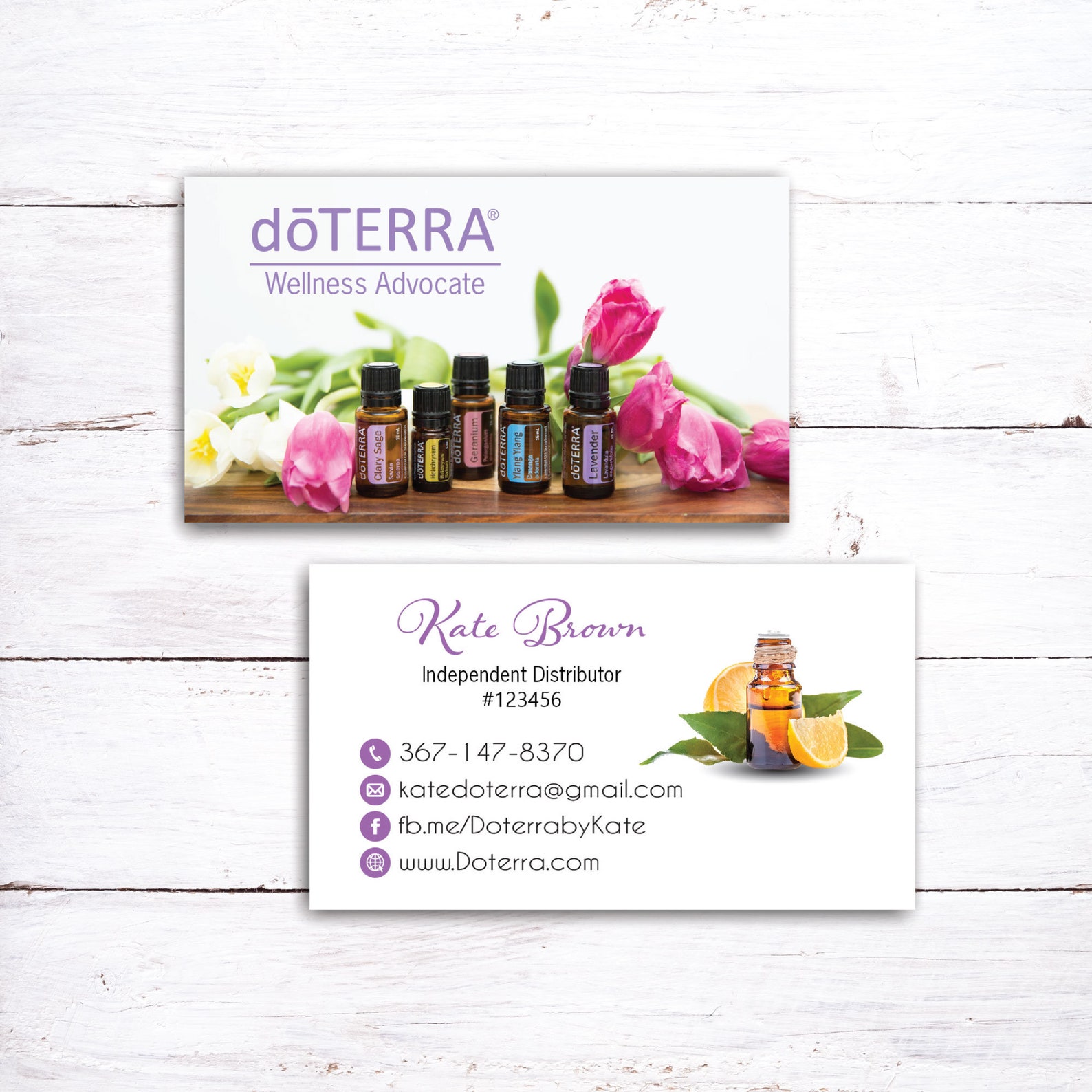 Personalized DOTERRA Business Cards Custom Essential Oils Etsy