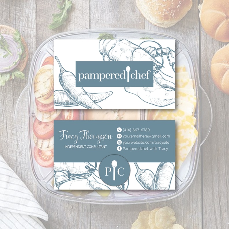 pampered-chef-business-card-personalized-pampered-chef-etsy