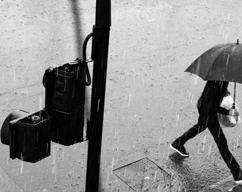 Umbrella Art, Photography Print, Umbrella Print, Raining, Rain, Black and White photography, Fine Art Photography, Home Decor, Wall Art, bw