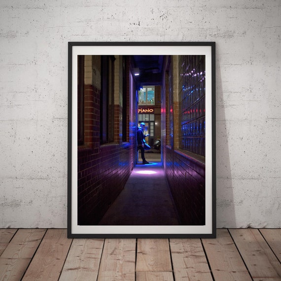 London Street Photography Print Soho Alley Neon Lights Night Etsy