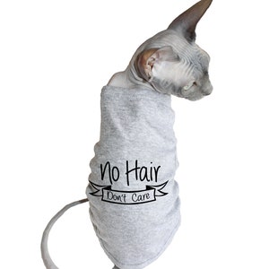No hair dont care shirt | sphynx clothes, hairless cat, clothes for sphinx cat, sphinx cat, sphynx shirt, sphynx sweater, cat clothes