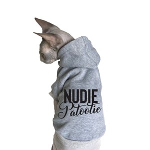 Nudie Patootie | sphynx cat clothing, hoodies for cats, sphynx hoodie, personalized pet, hoodie sweatshirt for cats, sphynx sweaters