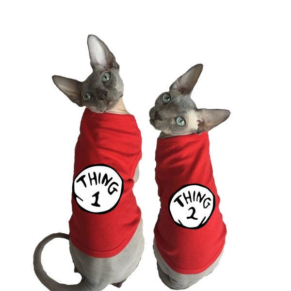 Matching Cat tank tops | funny matching cat shirts, matching cat outfit, hairless cat, sphynx cat clothes, thing shirts, sphynx tees