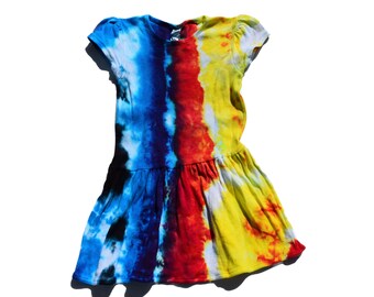 Girls Tie-Dye Dress | 2T toddler dress, Girls rainbow twirly dress, skater dress for girls, christmas gifts for girls, kids holiday gifts