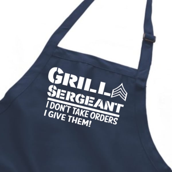 Grill sergeant apron, grill sergeant, military gifts, military gifts army, military apron, army aprons, soldier gift, mens grilling apron