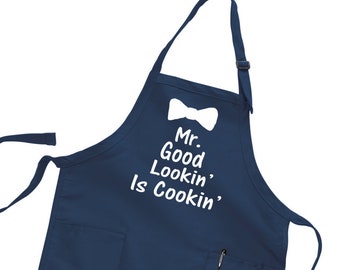 Mens grilling apron, mens apron, grill apron, Personalized mens, mens gift, Fathers Day gift, Grill Kitchen Apron Adjustable full length