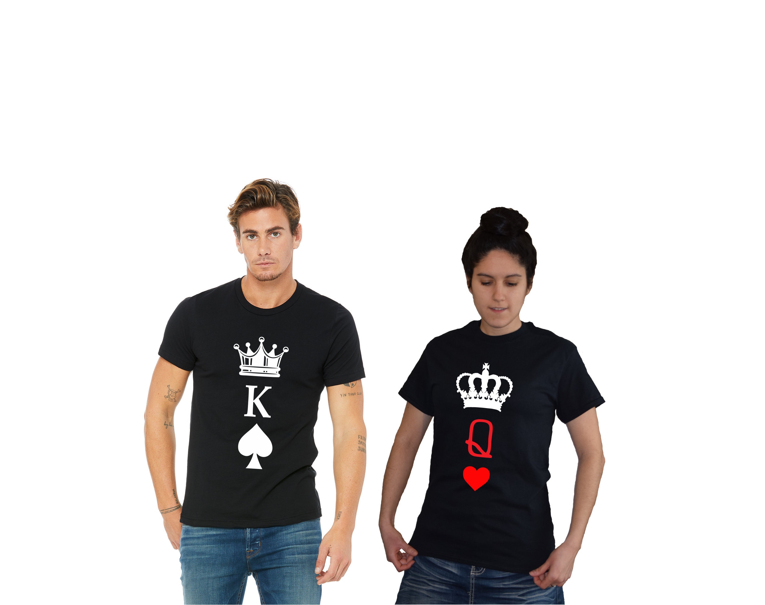 King and Queen Card Shirts King of 