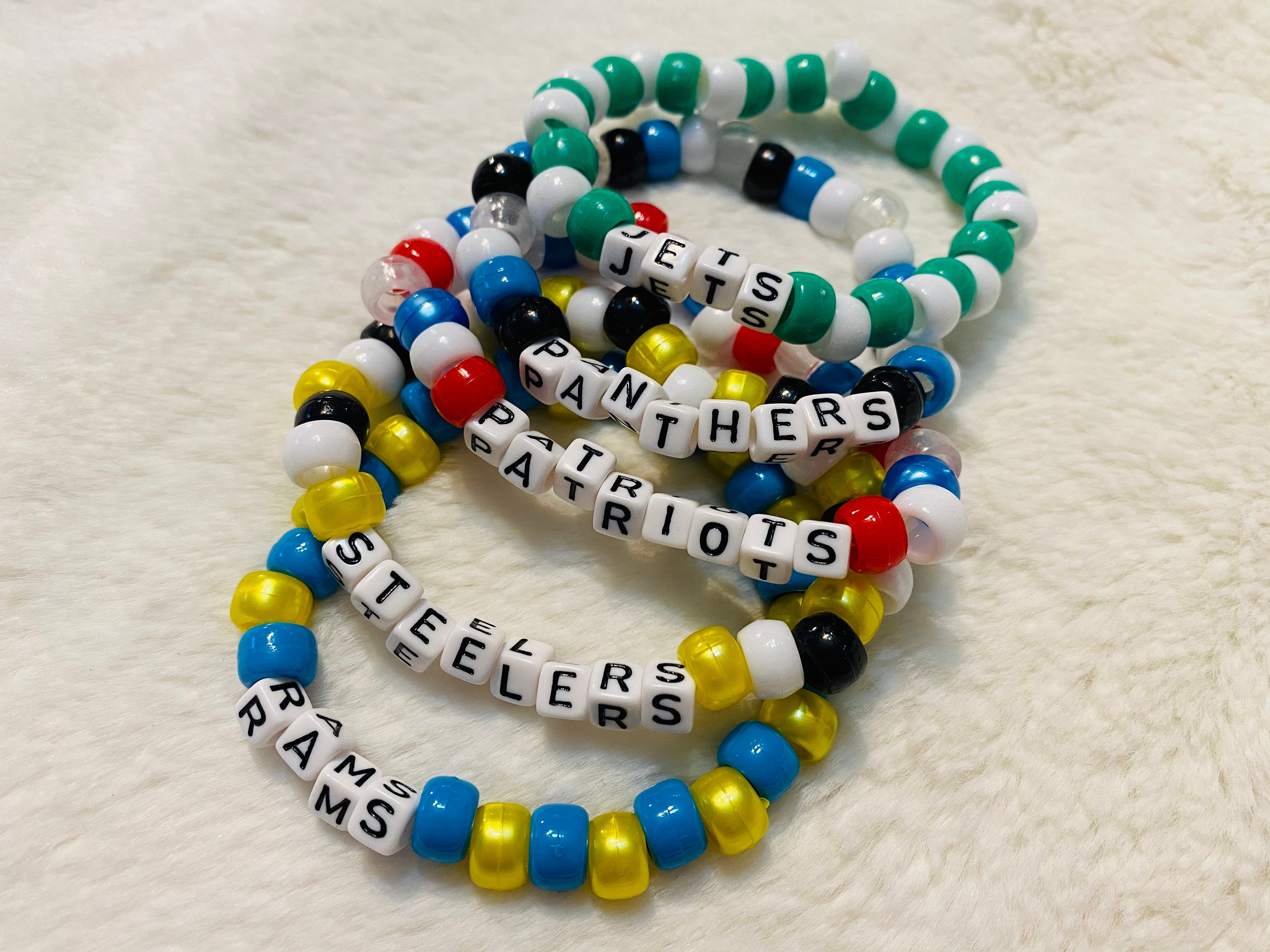 NFL FOOTBALL team bracelets 5 options Jets Panthers Patriots Etsy