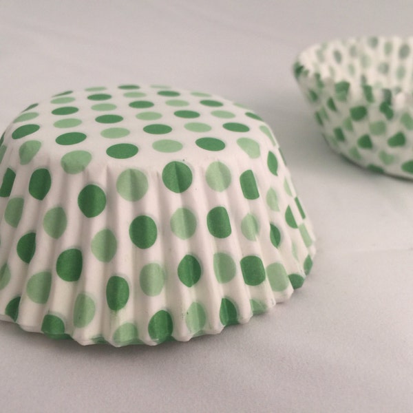 Green polka dots baking cupcake liners Approx:30  liners