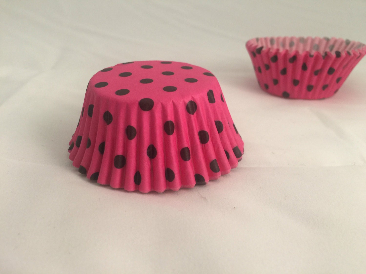 Hot Pink Polka Dot 100x Standard Size 2'' Cupcake Liners Baking Cups 