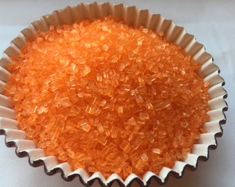 Edible Sugar Crystal Sprinkles Orange Pink White Hot Pink Rainbow