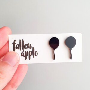 Black balloon studs | party earrings | birthday earrings | celebration | stud earrings | laser cut | party | black birthday accessory