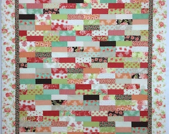 Lap Quilt 57"x68" Beautiful Summer Colors, great size for snuggling under in your cushy reading chair!