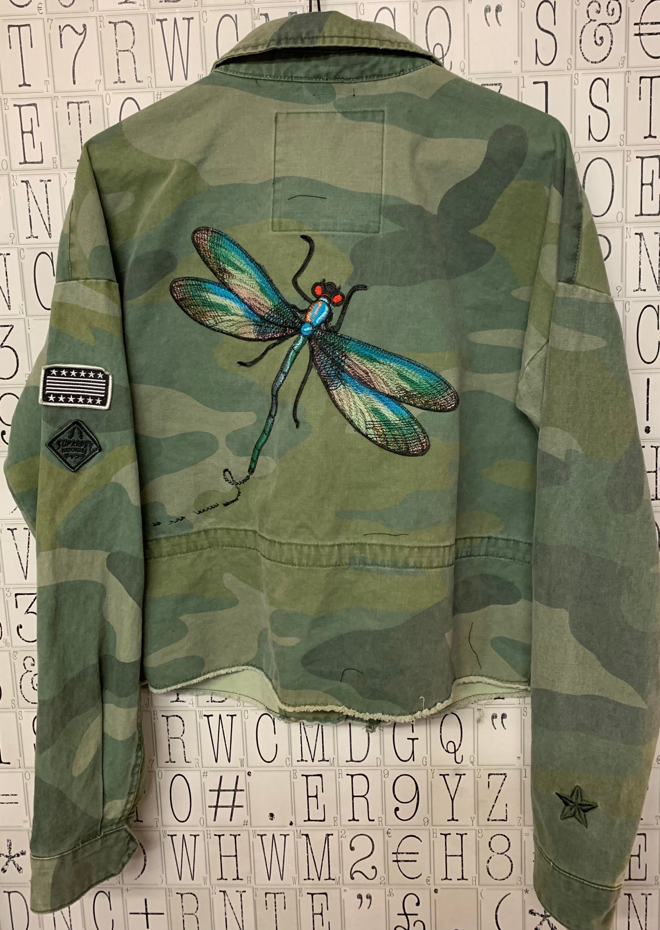 embellished camo jacket